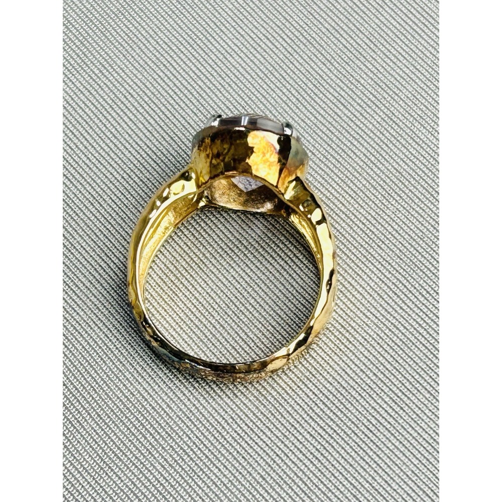 Sterling Silver Gold Tone Size 7.25 Ring With Faux Lavender Stone China READ - Picture 7 of 8